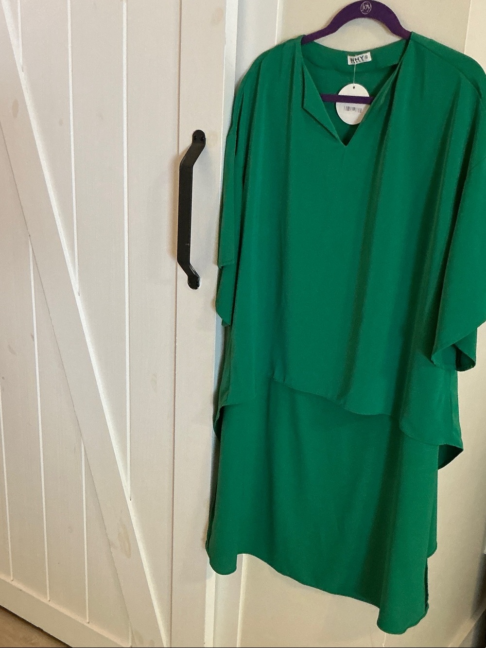 Green Layered V-Neck Dress